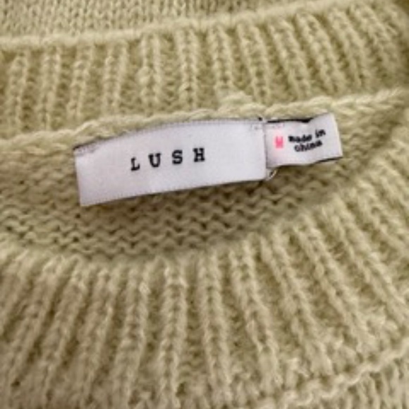 *BRAND NEW* Lush FRESH APPROACH TEXTURED SWEATER - Bright Yellow/Green - Size M - Picture 3 of 4